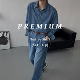 コールマンリネンツータックデニム / LE Coleman Denim Long-Sleeved Shirt
