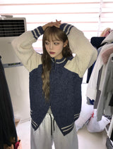 Harper two way knit zip up