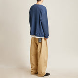 ラウンドネックワッフルカーディガン/DAMP ROUND-NECK WAFFLE CARDIGAN_NAVY