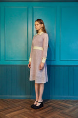 100% wool double cloth pointelle dress_lovat (6655903465590)