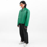 SINGLE LEATHER JACKET GREEN