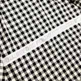 [UNISEX] Oversized Drawstring Checked Shirt (BLACK) (6655762858102)