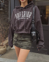 スーペリアルレタリングクロップバルーンフード