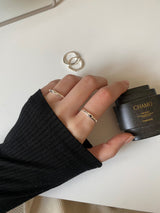 [4 set] point cubic layered ring set