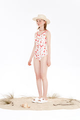 チェリーパターンワンピーススイムスーツ / CHERRY PATTERN ONE PIECE SWIMSUIT [RED]