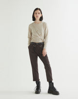 ASYMMETRY PLACKET KNIT CROP TOP OATMEAL (6608598728822)