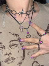 Trippy mushroom necklace.03 (8color)