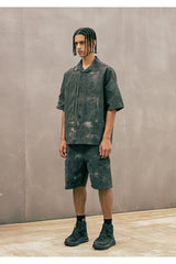 TYE-DYED CARGO POCKET SHORT PANTS (6571457216630)