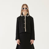 CROPPED TWEED JACKET (BLACK) (6579704660086)