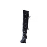 Wide Long Boots Heel(Black)