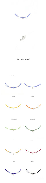 ヌードグラスビーズネックレス / Nude Glass Bead Necklace (10color)