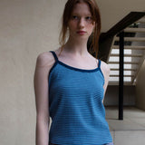 ストライプスリーブレス / STRIPE SLEEVELESS_BLUE