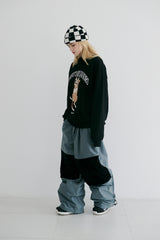 CS ラッキークルーネック / BSR2223FWPO070 CS LUCKY CREWNECK BLACK