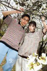 コラボレーショングラディエントニットポロ/Public Culture × Younger Song Collaboration Gradient knit polo