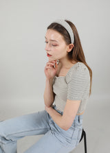 モダンストライプヘアバンド / Modern Stripe HairBand Ivory