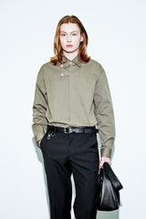Collar Strap Shirt brown khaki (6683679588470)
