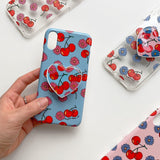 Cherry&Daisy Blue / hard glossy case iPhone Galaxy (6587674787958)