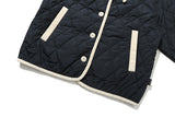 リボンタイキルティングジャケット/RIBBON TIE QUILTING JACKET_NAVY