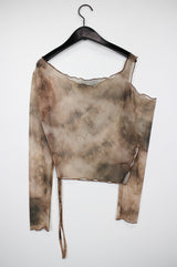 タイダイシースルーオープンTシャツ / Tie-dye see-through open T-shirt (2color)