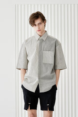 3 CHECK COMPLEX HALF SHIRT (6566840500342)
