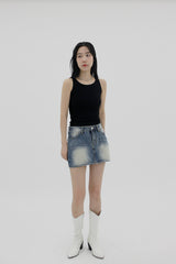 シンプルリブドスリーブレス / Simple Ribbed sleeveless (2color)
