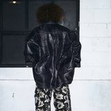 ステッチデティールシャイニーオーバーフィットシャツ/STITCH DETAIL SHINY OVERFIT SHIRT