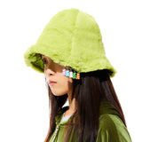 1 0 Jelly Bear Fur Bucket Hat - LIME GREEN (6626837004406)