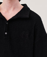 REON LOGO TERRY COTTON POLO (BLACK/BEIGE/GREEN)