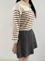 Sofia collar stripe knit