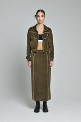 ベルベッドスカート/velvet skirt (brown)