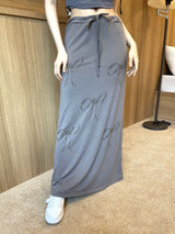 リボンマキシロングスカート/878. Ribbon maxy long sk (2color)