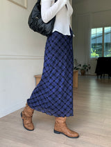 Kimo y2k retro check long skirt