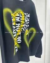 [UNISEX] Heart lettering oversized fit sweatshirt