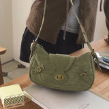 Binbe ヴィンテージ ウォッシング グリーン ショルダー バッグ