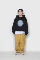 スプレーペインティングエンブロイダリーフーディ / Spray Painting Embroidered Hood