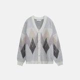ASCLO Mohair Argyle V Cardigan (3color)