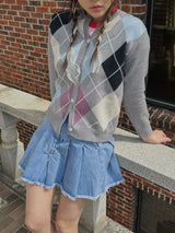 アーガイルルーピーカーディガン /  argyle loopy cardigan