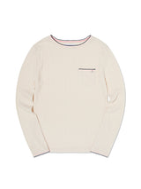 SMALL CHERRY RIB POINT LONG SLEEVE T-SHIRT [IVORY]