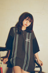 ストライプサマーニットポロ / Stripe summer knit polo I Younger Song x mahagrid