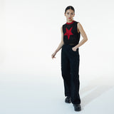 BLACK STAR CROP KNIT