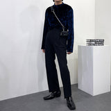 CRベルベットモックネックロングスリーブシャツ/CR Velvet Mock-neck Long-Sleeved Shirt (4 colors)