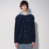 コーデュロイシャツフーディー / corduroy shirt hoodie [navy]
