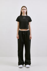 セミブーツカット ワイド ピンタック スウェットパンツ /  CHARMS SEMI BOOTCUT WIDE PINTUCK SWEAT PANT BK