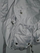 Gray round pocket backpack
