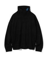 フォールディングラベルタートルネックニットTシャツ/Folding Label Turtleneck Knit T-shirt K11 Matte Black