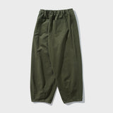 Structured Long Balloon Pants (Khaki)