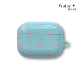 ビンテージリボンエアポッズケース / vintage ribbon airpods case (blue)