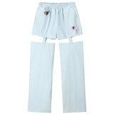 1 1 デニムカットアウトパンツ / 1 1 denim cut out pants - LIGHT BLUE