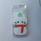 White - Sketch Some Christmas Cat Phone Case 