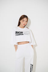 ハイファッションショートスリーブクロップTシャツ / TOP(9280) High Fashion Short Sleeve Crop Tee